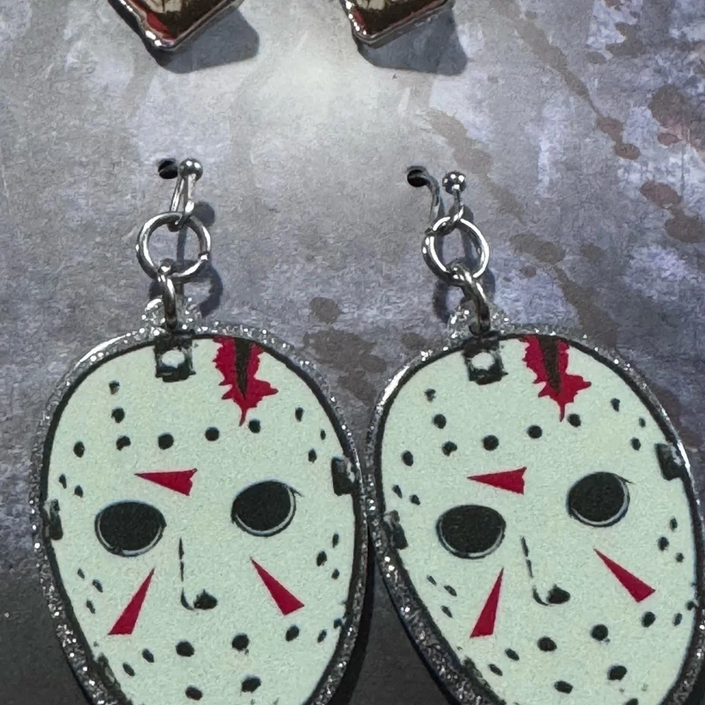 Friday the 13th Jason vorhees Mask Earrings and Studs Set